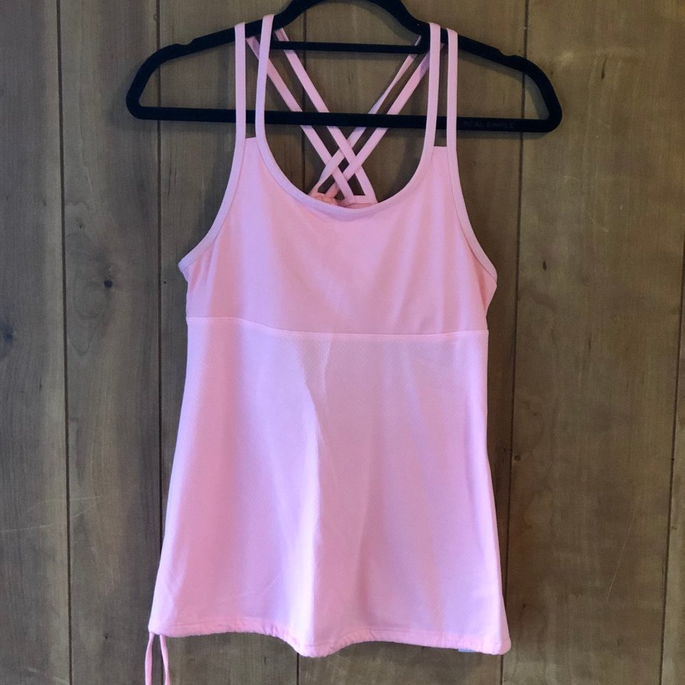 Light Pink Cross Back Workout Tank Top